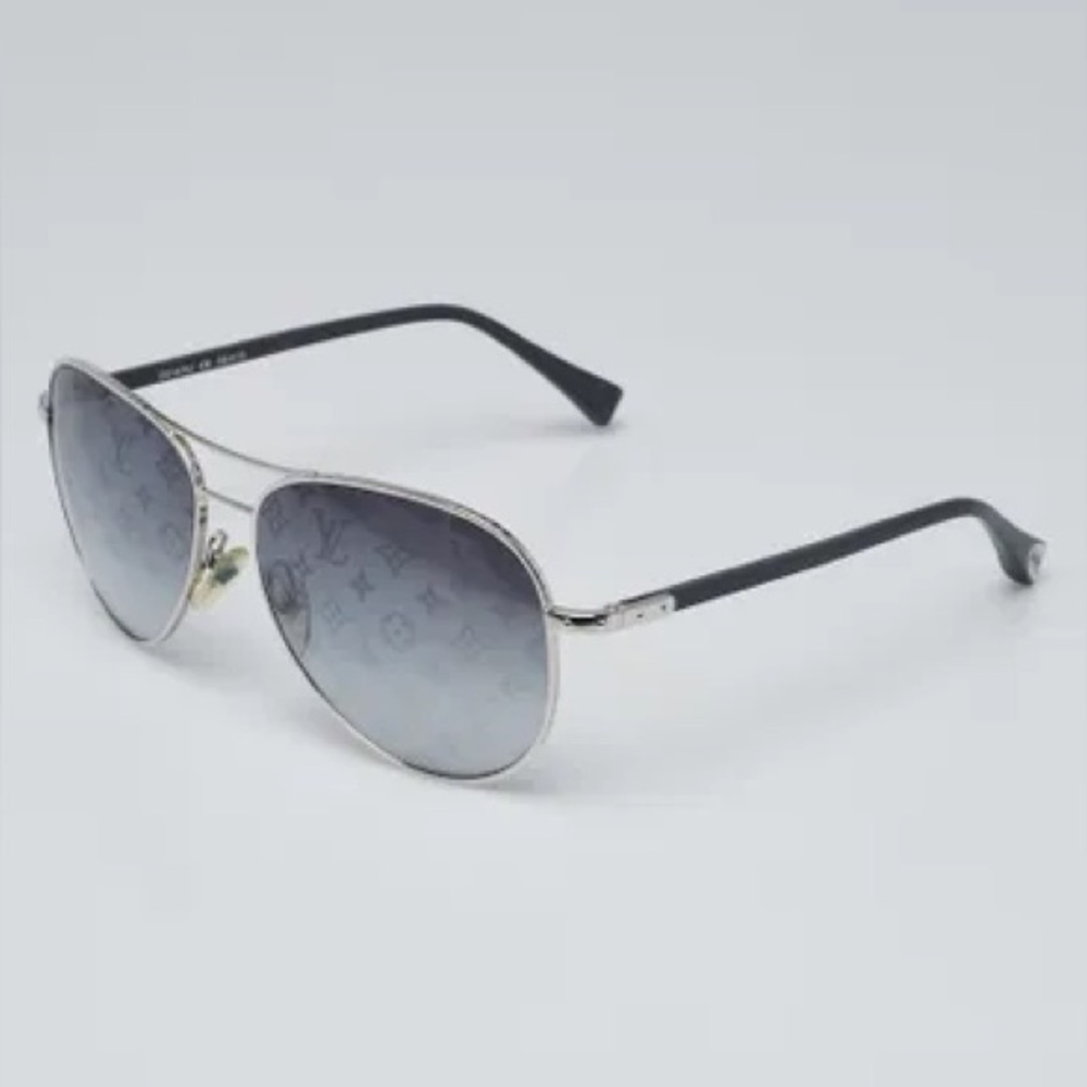 Louis Vuitton Silver LV Gradient Conspiration Pilot Aviator Sunglasses Z0165U